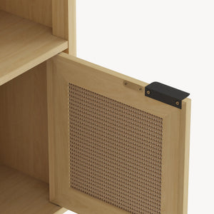 Commode Lukhomso 85x75x30 cm eikenkleurig en zwart [en.casa] 