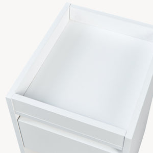 Nachtkastje Lure 55x30x35 cm wit en eikenkleurig [en.casa]