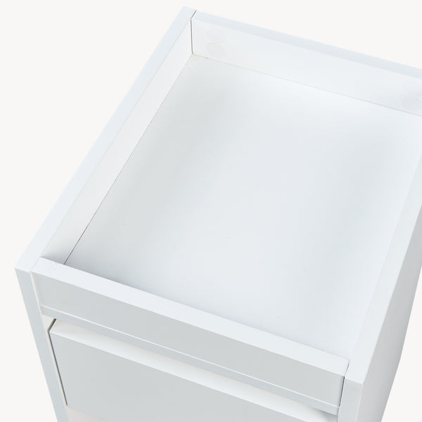 Nachtkastje Lure 55x30x35 cm wit en eikenkleurig [en.casa]