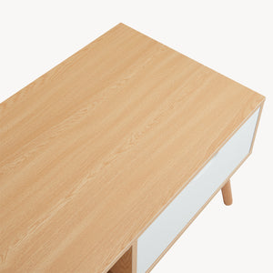 Salontafel Bordkak 100x48x45 cm eikenkleurig en wit [en.casa]