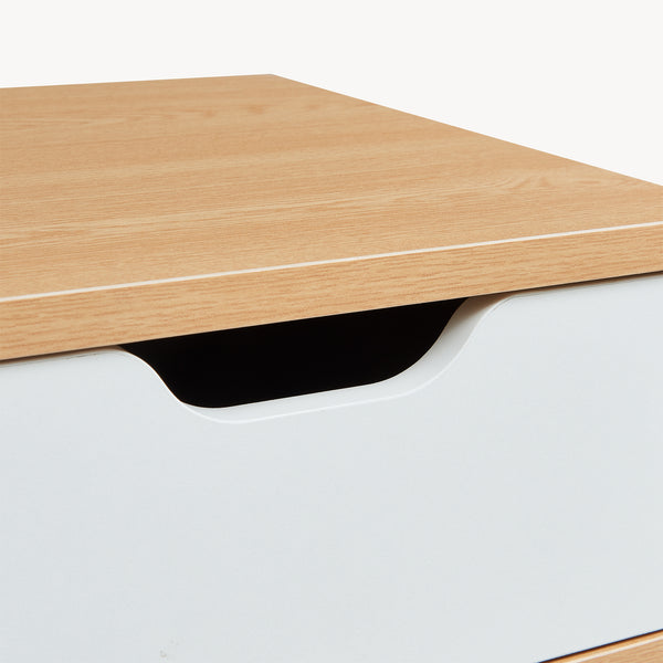 Nachtkastje Bordkak 55x48x30 cm eikenkleurig en wit [en.casa]