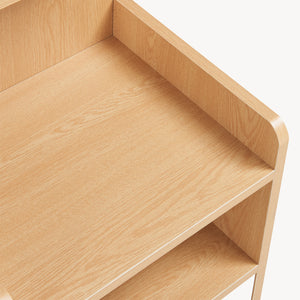 Nachtkastje Bordkak met opbergrek 75x35x30 cm eikenkleurig en wit [en.casa]