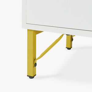 Sideboard Reyri 90x80x35 cm Wit/Goudkleurig [en.casa]