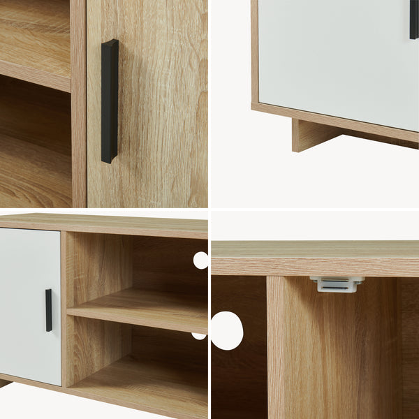 Tv-meubel Kenta 120x39x52 cm sonoma eiken en wit [en.casa] 