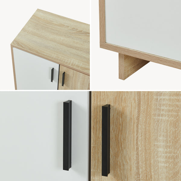 Opbergkast Kenta 60x35x90 cm sonoma eiken en wit [en.casa]