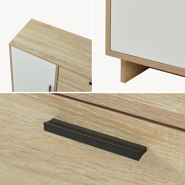 Dressoir Kenta 100x35x72 cm sonoma eiken en wit [en.casa]