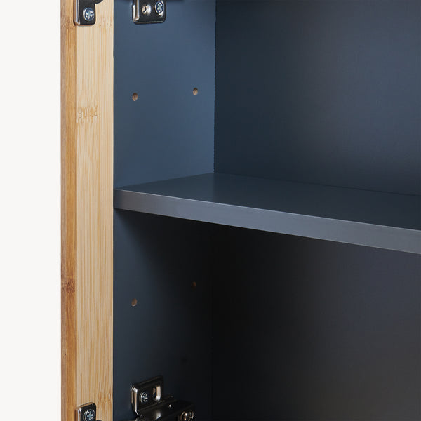 Spiegelkast Svanes 58x56x13 cm Donkergrijs/Natuur [en.casa]