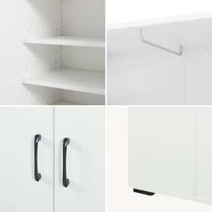 Kledingkast Chalvefted 175x60x35 cm Wit [en.casa]