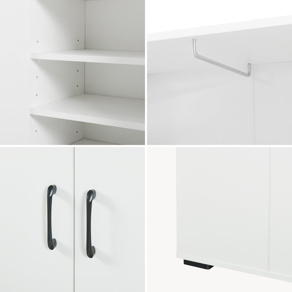 Kledingkast Chalvefted 175x60x35 cm Wit [en.casa]