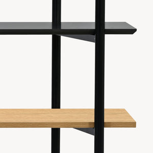 Boekenkast Kappespoo 124x80x35 cm Zwart/Eikenlook [en.casa]