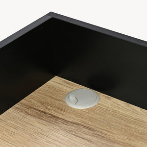 Bureau Kappespoo 84x80x50 cm Zwart/Eikenlook [en.casa]