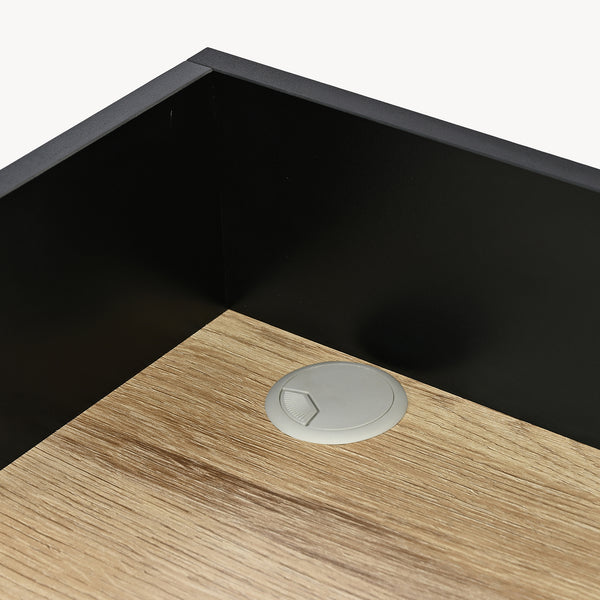 Bureau Kappespoo 84x80x50 cm Zwart/Eikenlook [en.casa]