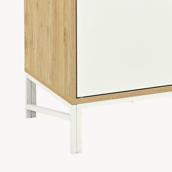 Kast Kerrköndam 94x76x40 cm Eikenlook/Wit [en.casa]
