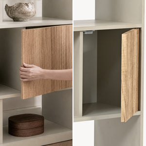 Boekenkast Karena 112x70x30 cm Crèmewit/Eikenlook [en.casa]