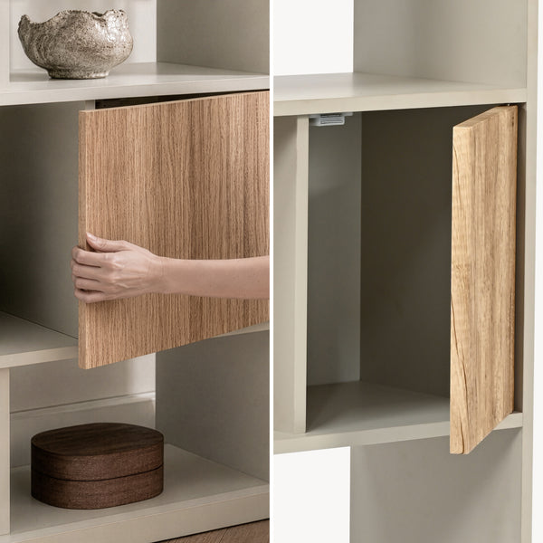 Boekenkast Karena 112x70x30 cm Crèmewit/Eikenlook [en.casa]
