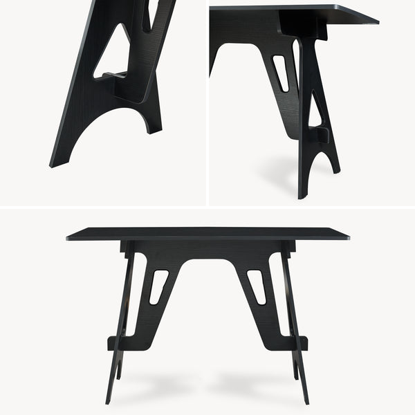 Bureau Bostenenna 120x60x75 cm Zwart met Houtnerf [en.casa]