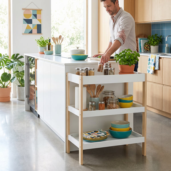 Wickeltisch Oupilu met 2 planken 91x82x53 cm Wit [en.casa]