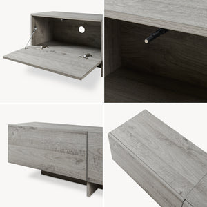 Tv-kast Kapipimso met 3 kleppen 194x31x37 cm eikenlook, grijs [en.casa]