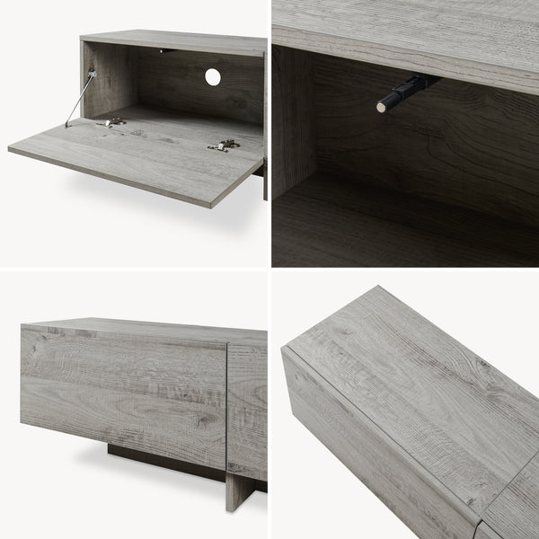 Tv-kast Kapipimso met 3 kleppen 194x31x37 cm eikenlook, grijs [en.casa]