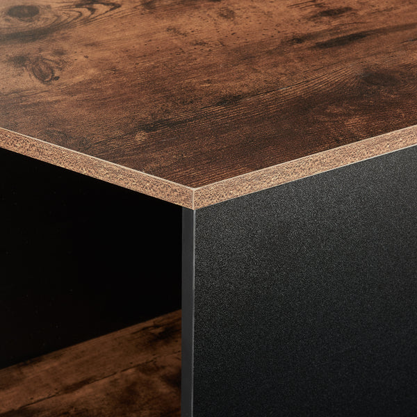 Salontafel Molde set van 2 zwart en walnootkleurig [en.casa]