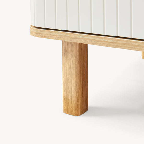 Commode Ferrersp 80x80x40 cm eikenkleurig havermout en naturel [en.casa]