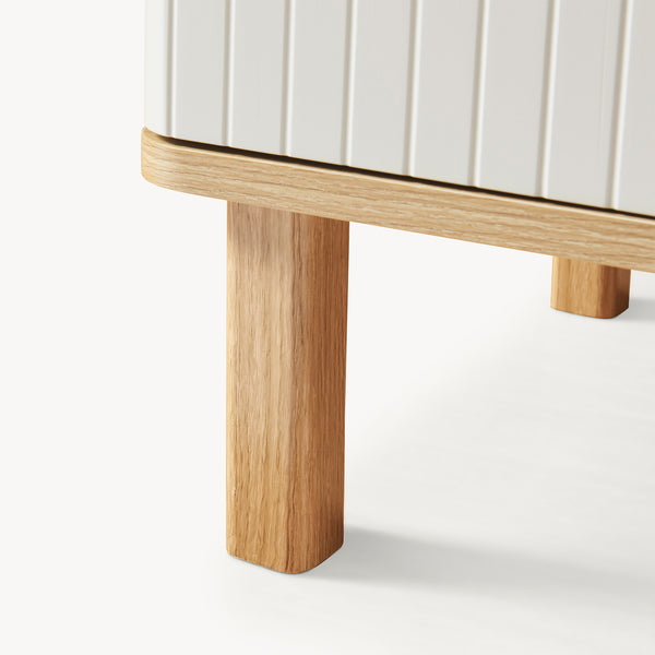 Nachtkast Ferrersp 50x40x40 cm eikenkleurig havermout en naturel [en.casa]