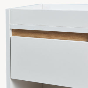 Nachtkastje Lure 55x30x35 cm wit en eikenkleurig [en.casa]