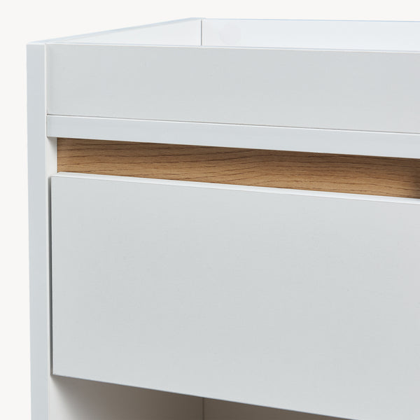 Nachtkastje Lure 55x30x35 cm wit en eikenkleurig [en.casa]