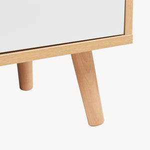 Nachtkastje Bordkak 55x48x30 cm eikenkleurig en wit [en.casa]