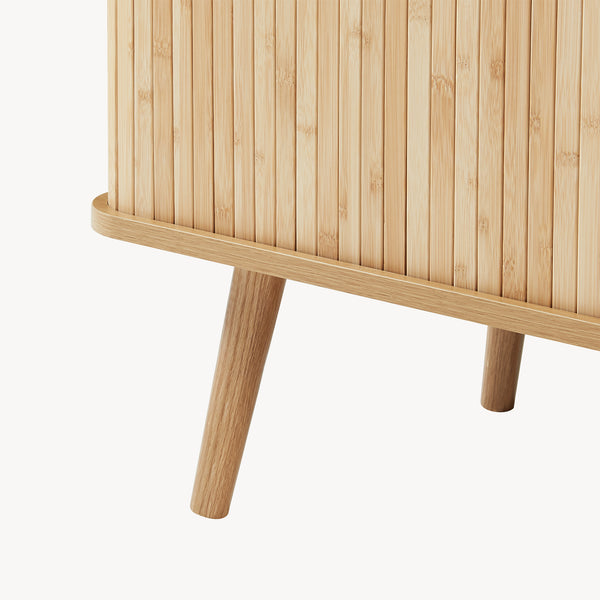 Sideboard Nordkapp dressoir met schuifdeuren 100x40x80 cm naturel [en.casa]