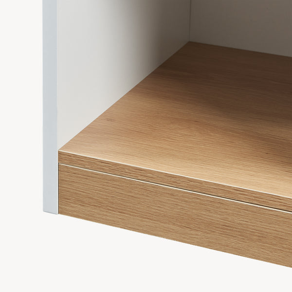 Nachtkastje Lure 55x30x35 cm wit en eikenkleurig [en.casa]