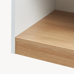 Nachtkastje Kuorshare 55x42x37 cm wit en eikenkleurig [en.casa]