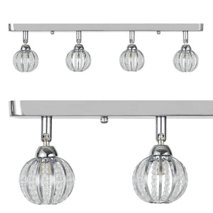 Plafondlamp Futura kristallen bollen 50x9x16 cm chroom 4xG9