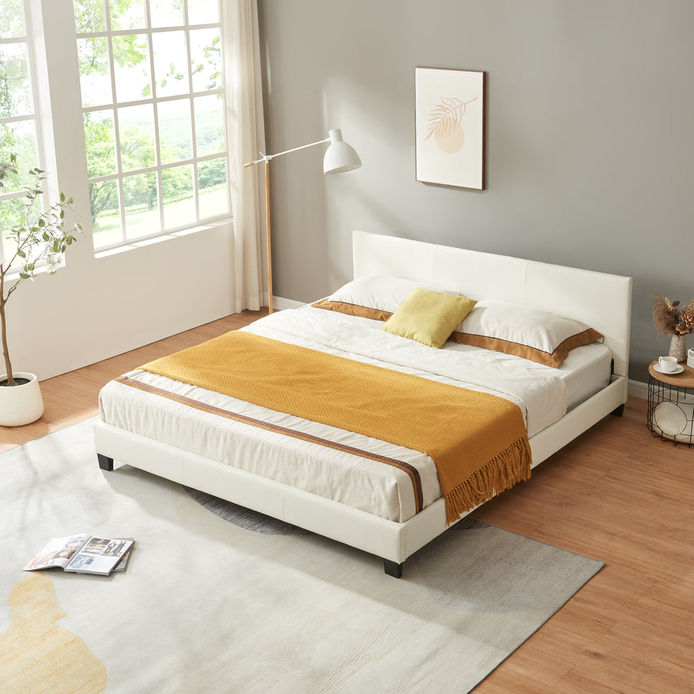 Kunstleren bed 180x200 cm Wit Corium - premiumXL