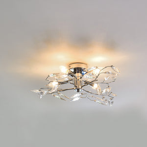 Plafondlamp Kira met kristallen 15xØ47,5 cm chroom 4xE14