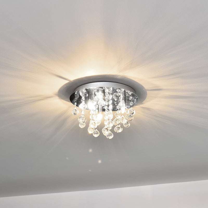 Maatschets Plafondlamp Trio met kristallen 20xØ28 cm chroom 3xG9