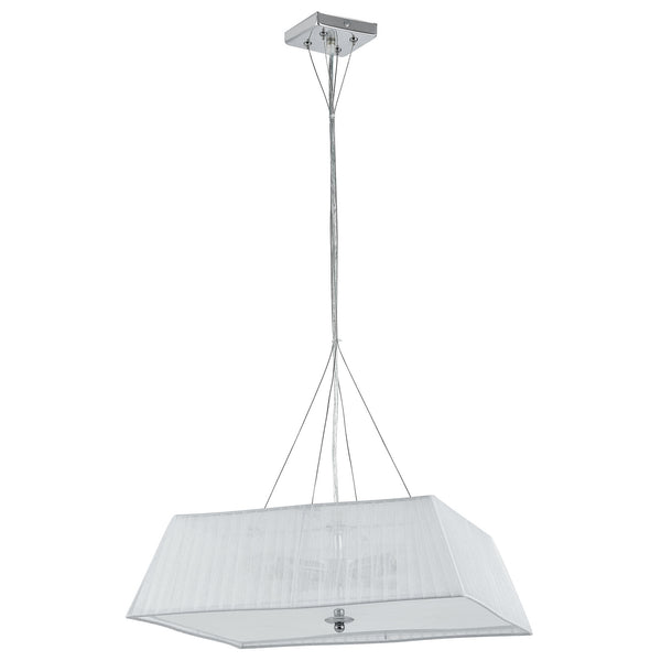 Design hanglamp Sphera vierkant stof 45x45x13 cm wit 4xE14