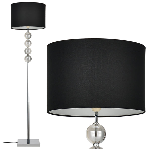 Vloerlamp staande lamp 155 cm Spheridern chroom en zwart