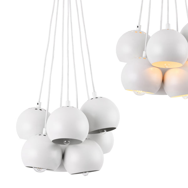 Design hanglamp Malta 7xE14 metaal wit
