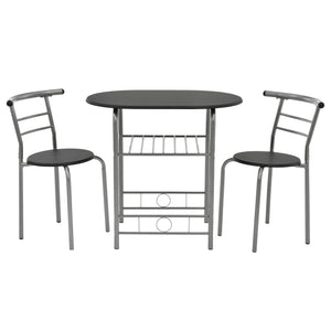 Bistroset metaal en hout eettafel met twee stoelen