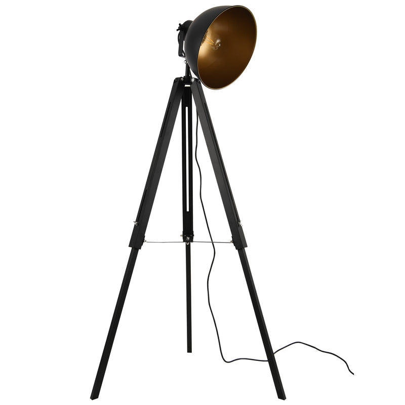Maatschets Staande lamp tripod Passau 135x60x60 cm zwart en goud E27