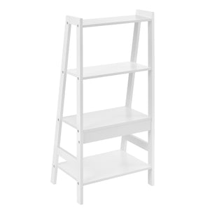 Badkamerrek ladderplank met 4 planken 90x43x32 cm wit