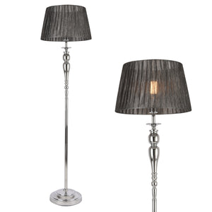 Vloerlamp staande lamp Lingen 151 cm chroom en grijs E27