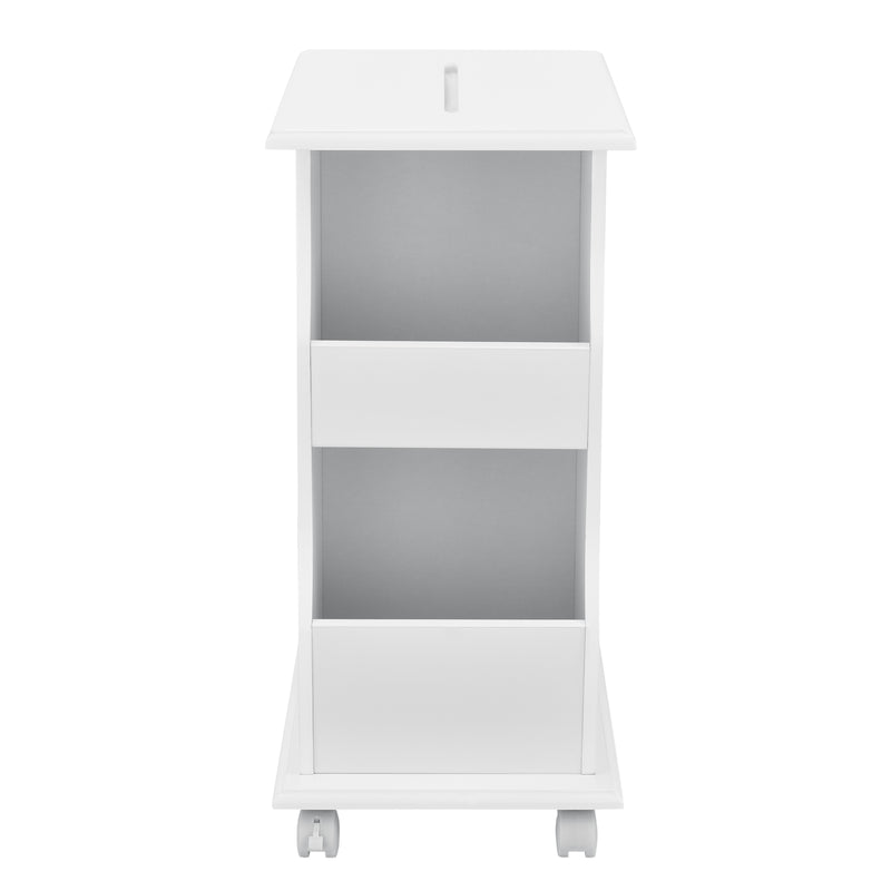 Maatschets Bijzettafel op wielen met remmen 53x30x63 cm MDF wit