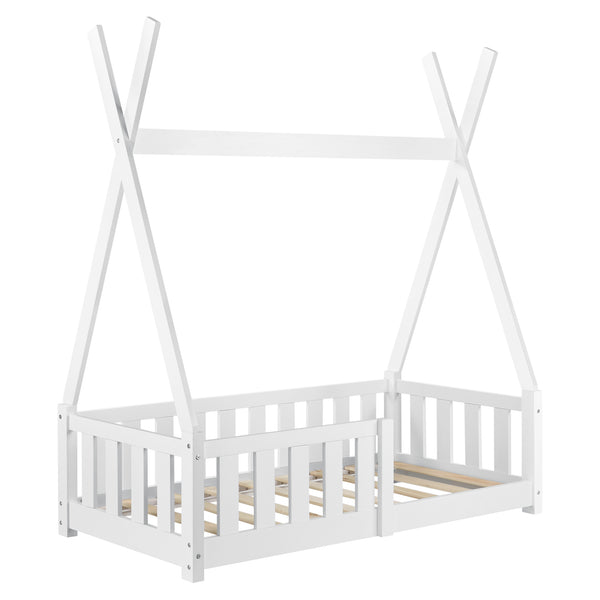 Kinderbed Tipi met uitvalbeveiliging 140x70 cm wit