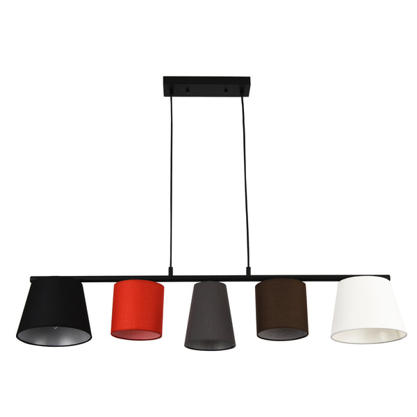 Design hanglamp Ontario 150x105x20 cm 5xE14 meerkleurig