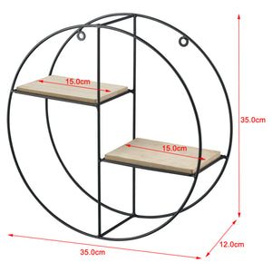 [en.casa] Wandrek rond zwart en hout 35x12 cm