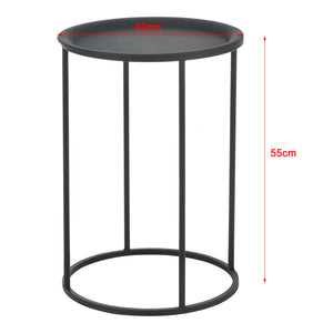 Salontafel rond set van 3 zwart 45xØ30 - 50xØ35 - 55xØ40 cm