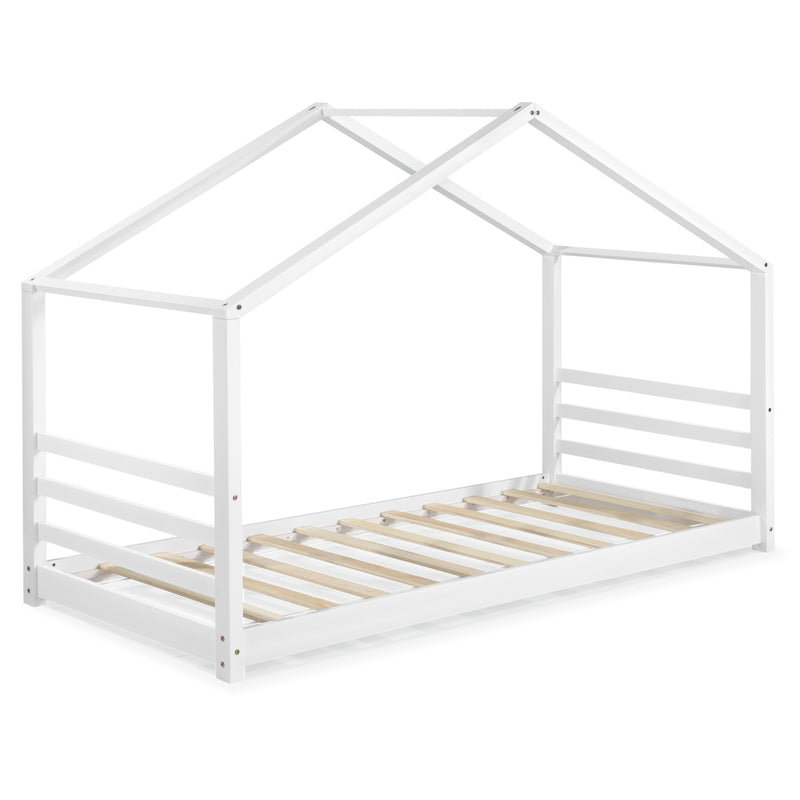 Maatschets Kinderbed met bedbodem grenen huisbed 90x200 cm wit