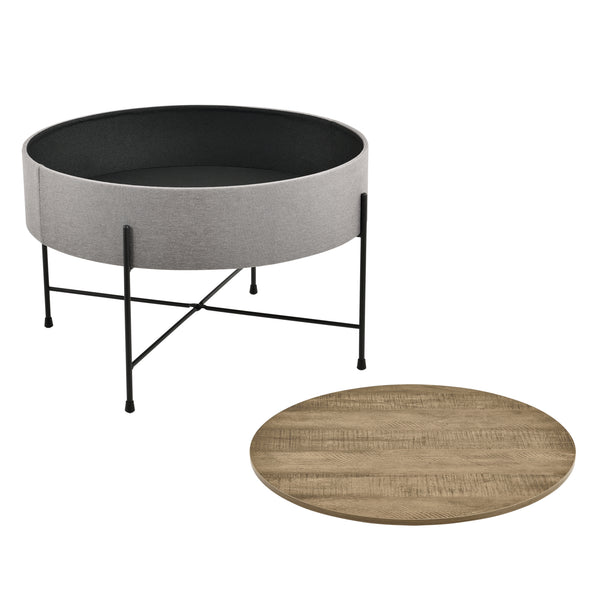 [en.casa] Salontafel Tauranga 40x60 cm walnootkleurig grijs en zwart